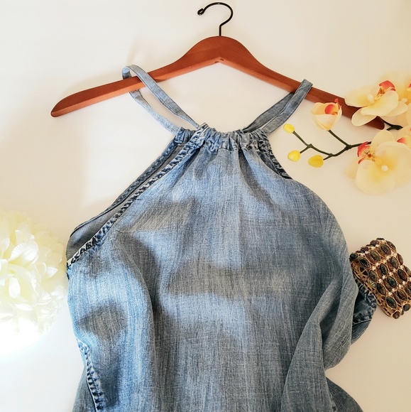 cloth & stone Tops - Cloth & Stone Chambray Halter Top